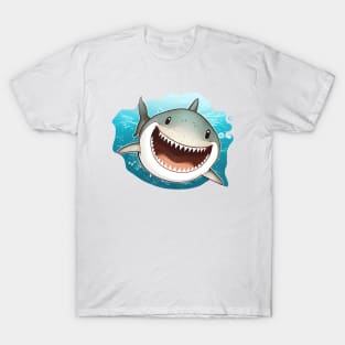 Smiling Tiger Shark Cartoon Art T-Shirt